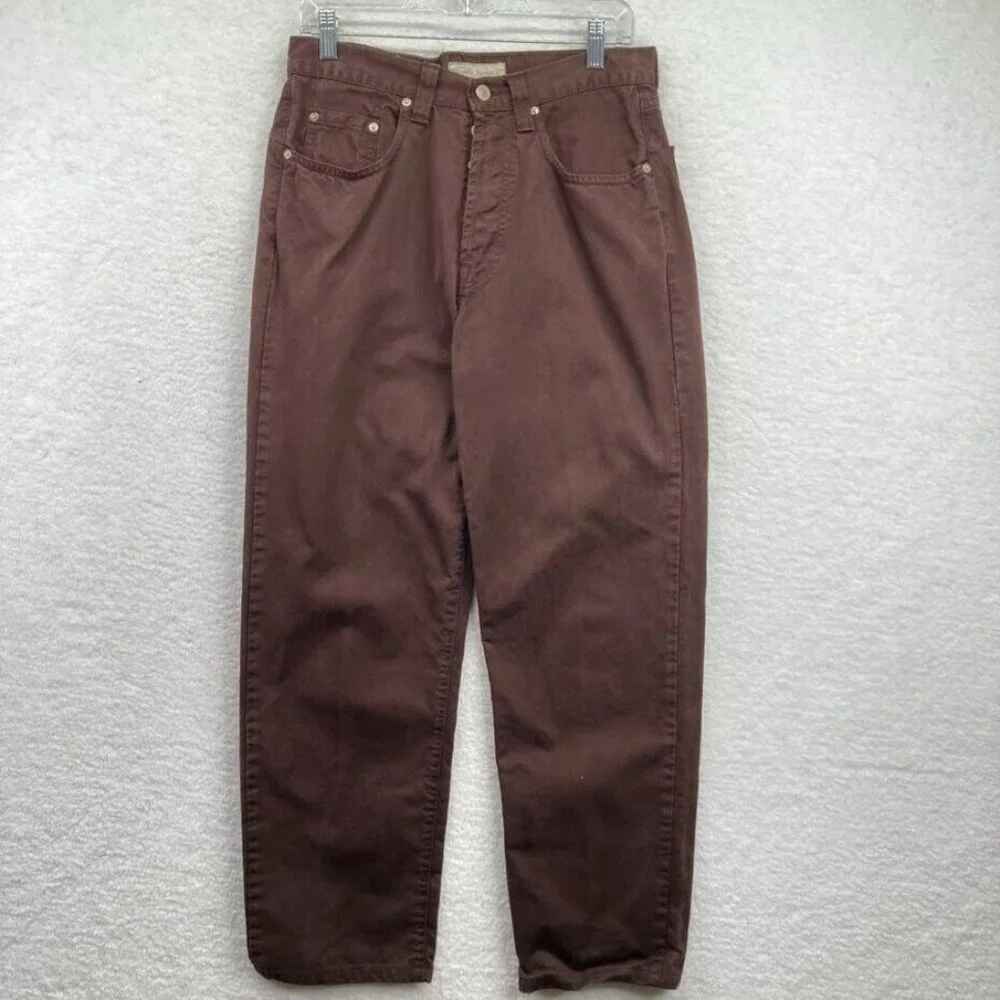 Banana Republic Mens Button Fly Jeans 32 X 32‎ Brown Relaxed Straight Leg Y2K